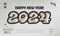 Happy new year 2024 design with chrome bubble typeface design. Trendy celebration banner with glossy liquid metal effect