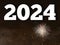Happy New Year 2024 Fireworks On Night Sky Background.