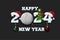 Happy New Year 2024 and golf ball