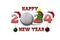 Happy New Year 2024 and golf ball