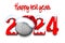 Happy New Year 2024 and golf ball