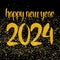 Happy New Year 2024 hand drawn golden vector wishes