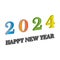 happy new year 2024 icon logo vector design