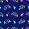 Happy New Year 2024 Seamless Pattern Illustration with Elements Decoration New Years Background