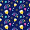 Happy New Year 2024 Seamless Pattern Illustration with Elements Decoration New Years Background