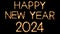 Happy New Year 2024 Text Sparkler Glitter Sparks Firework Loop Animation