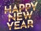 Happy New Year 2025 With Golden Shiny Text And Firework, Sparkle Background.