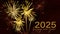 Happy new year 2025, Sylvester, new year\\\'s eve background banner holiday greeting card - Golden firework fireworks real