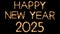 Happy New Year 2025 Text Sparkler Glitter Sparks Firework Loop Animation