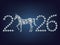 Happy new year 2026 creative greeting card with Horse made up a lot of diamonds