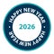 happy new year 2026 stamp on white