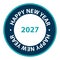 happy new year 2027 stamp on white