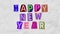 Happy New Year animation ransom note papercut