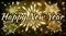 Happy New Year background decorated with fireworks of yellow and black shades