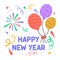 Happy new year balloons vector in trendy and modern style