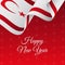 Happy New Year banner. Northern Cyprus waving flag. Snowflakes background. Vector illustration.