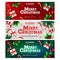 Happy New Year banner, Xmas with gifts box, green pine branches, candy stick and holly berry. Horizontal Christmas