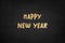 happy new year black gold font