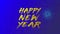 Happy new year with blue animation background for happy new year. (happy new year).