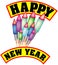 Happy New Year with bottle rockets