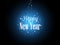 Happy new year, bright stars and snowflakes form a ball. A blue glow. Festive congratulatory background. Vector