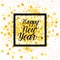 Happy New Year Calligraphic Text Over Glittering Yellow Background