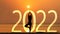 Happy new year card 2022. Silhouette lifestyle woman yoga practicing yoga standing as part of Number 2022