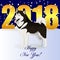 Happy new year card with Alaskian Malamute