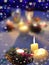 Happy New Year card with beautiful candles Beautiful candles are lighting up holidays coming! Holiday lights!