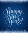 Happy new year card with glitter lettering