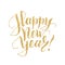 Happy new year card with glitter lettering