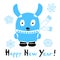 Happy New Year card with a stylized rabbit on white background