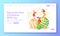 Happy New Year celebration concept for website landing page with tiny characters joyfully dancing on large balls for Christmas tre