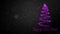 Happy New Year and Christmas tree in purple