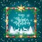 Happy New Year Christmas Winter Holidays Victorian greeting card template vector sign