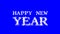 Happy New Year cloud text effect blue isolated background