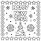 Happy New Year. Coloring page. Vector illustration.