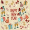 Happy New Year decorating elements background.