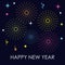 Happy new year firework decoration explosion to celebrate event
