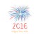 Happy new year fireworks 2016 holiday background design