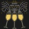 Happy new year greeting card. EPS10 vector. Champagne glasses th