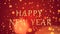 Happy New Year Greeting text with sparkling particles shiny background