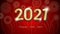 Happy New Year greetings in the form of golden glittering 2021 numbers