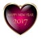 Happy new year haert 2017 isolated