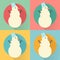 Happy New Year icon set of flat design: snowman pattern