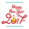 Happy New Year Lettering Decoration With Rooster