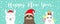 Happy New Year. Llama alpaca, sloth face set. Red Santa hat. Snow flake. Merry Christmas. Cute cartoon funny kawaii character.