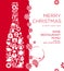 Happy New Year and Merry Christmas Restaurant Menu card poster design with flat champagne bottle with christmas icon and