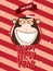 Happy New Year with monkey in festive frame