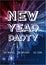 Happy new year party poster. Bright fireworks background. 2017 holiday background design.